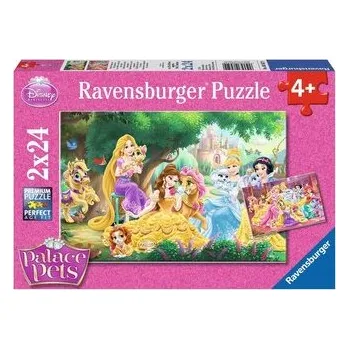 Puzzle RAVENSBURGER Puzzle Disney princezny a jejich mazlíčci 2x24 dílků
