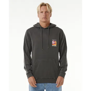 Pánská mikina Mikina Rip Curl SURF REVIVAL LINED UP HOOD Washed Black velikost M