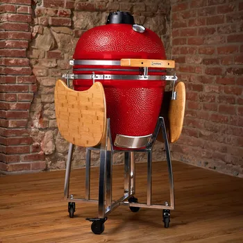 Zahradní gril Keramický gril KODIAK červený - zvýhodněný SET včetně příslušenství