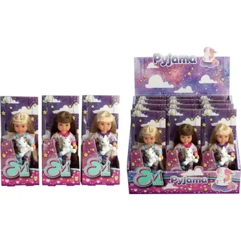 Panenka Evička v pyžamu s jednorožcem 12 cm