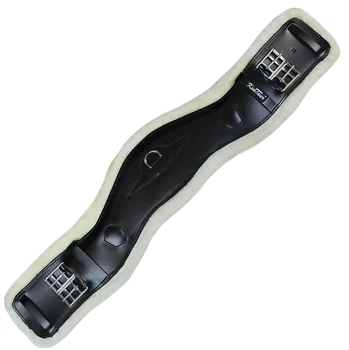 Sport Kentaur Podbřišník anatomický kožený pro koně GENEVA s umělým beránkem Barva: Světle hnědá, Velikost: 80, Beránek: Černá