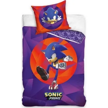 Povlečení Carbotex Oboustranné bavlněné povlečení Ježek Sonic Prime, 140/200+70/90, SONIC236022
