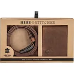 Dárkový set opasek a peněženka Hide & stitches Idaho - hnědý