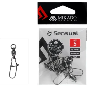 Mikado ložiskový obratlík s karabinou FASTLOCK 5 ks Velikost: 3 / 25 kg