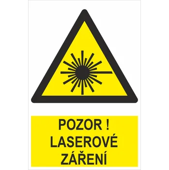 Pozor laserové záření - ISO 7010 samolepící vinylová fólie 50 x 70 mm