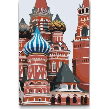 Malování podle čísel - Rudé náměstí Velikost: 20x30cm, Rámování: Pouze srolované plátno