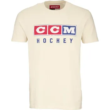 Triko CCM Vintage s krátkým rukávem smetanové, Senior, M, Smetanová