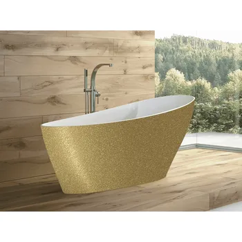 Vana Volně stojící vana KEYA Glam - zlatá - 165 × 70 cm (VANSAP16GLAM01) HOPA