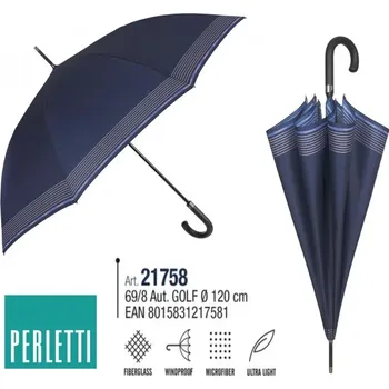 Deštník PERLETTI Technology, Pánský holový deštník/modrá, 21758