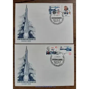 Poštovní známka FDC 2359/62 NDR Interkosmos, Sojuz 31, Salut 6, r. 1978