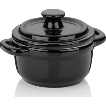 Nádoba na pečení KELA Zapékací miska pekáček s poklicí MALIN 10 x 8 cm černá KL-11937