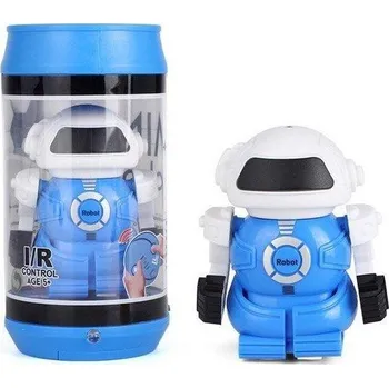 Robot MINI ROBOT v cestovní plechovce, IR ovládání, modrý