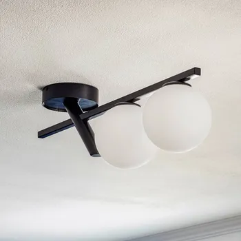 SIGMA Stropní světlo Baleo, černé/opálové, dvouramenné černá, opálová 2 x 12 W LED - Doprava zdarma