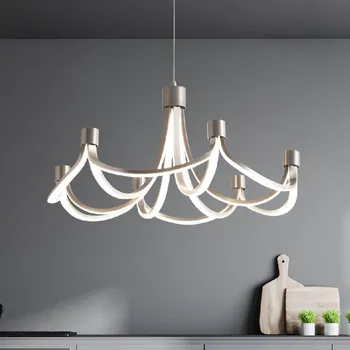 Näve LED závěsné světlo Festos, matný nikl, stmívatelné - baldachýn - Ø 18 cm, výška 4 cm; délka přívodního kabelu 150 cm LED celkem 36 W - Doprava zdarma