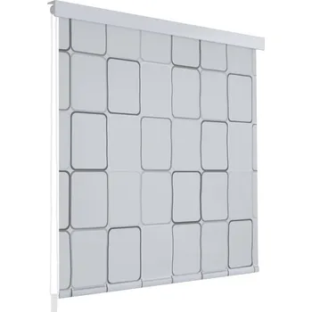 Sprchový závěs Petrashop Sprchová roleta 100 x 240 cm čtvercový vzor Bílá142848
