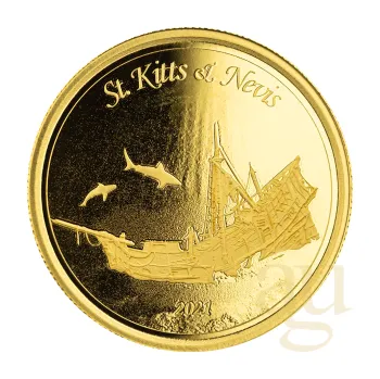 1 unce zlatá mince EC8 St. Kitts & Nevis - Shipwreck 2021