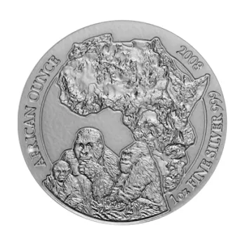 1 unce stříbrná mince Rwanda Berggorilla 2008
