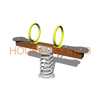 Dětská houpačka Vahadlová dvojhoupačka na pružině VH102KW - hnědá