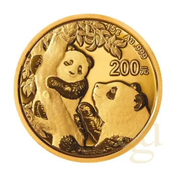 15 gramů zlatá mince China Panda 2021