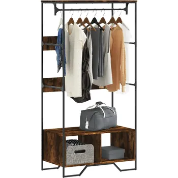 Botník Šatní skříň kouřový dub 90 x 50 x 180 cm kompozitní dřevo Hnědá 848671