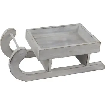 Vánoční dekorace MOREX D6452/1 sáňky 22,5 x 10 x 8 cm bílá