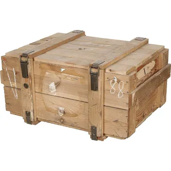 ARMÁDNÍ ORIGINÁL POLSKO Bedna dřevěná truhla box na ochranné pomůcky Polsko originál