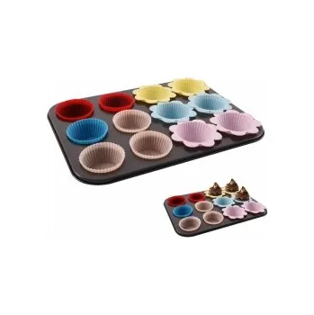 Forma na pečení Forma na Muffiny - Včetně silikonových košíčků