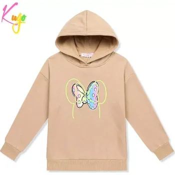 Dívčí mikina Dívčí mikina s kapucí Kugo ZM6505 béžová