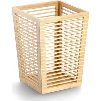 Odpadkový koš ODPADKOVÝ KOŠ DO KANCELÁŘE, KANCELÁŘSKÝ ODPADKOVÝ KOŠ NA PAPÍR, BAMBUSOVÝ KOŠ, HNĚDÝ