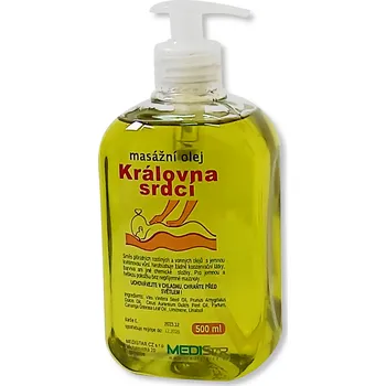 Masážní přípravek MEDISTAR CZ masážní olej KRÁLOVNA SRDCÍ 500ml s pumpičkou