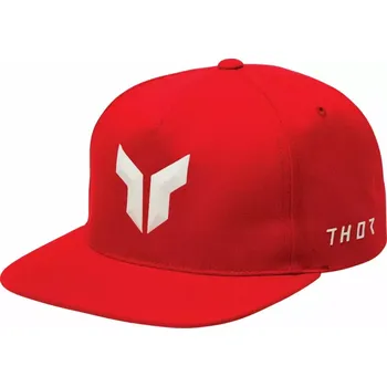 Kšiltovka Čepice s kšiltem / trucker kšiltovka THOR HAT ICONIC RED barva červená, uni velikost (sportovní volnočasová čepice s rovným kšiltem, střih z pěti panelů)