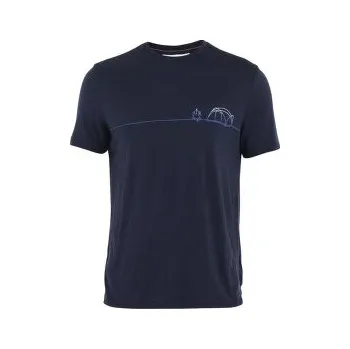 Icebreaker Merino 150 Tech Lite SS Tee Single Line Camp Men Midnight Navy modrá XL