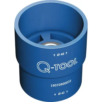 Q-Tool vrtací šablona Q-82, pro O42 mm a O48 mm, ocel, modrá prášková barva