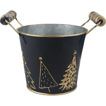 Květináč MOREX Vánoční květináč plechový K3910/1 zlatá