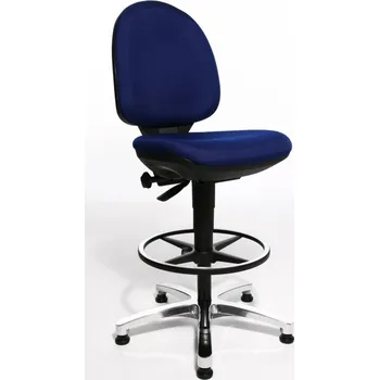 Otočná židle TopStar Tec 50 Counter, hliníková podnož, látkový sedák, modrá barva