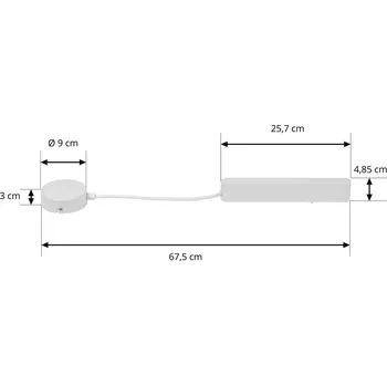 Lampička Lindby LED driver Lumaro, bílý, délka 67,5 cm, 100W - Délka ovladače 25,7 cm, šířka 2,4 cm, výška 4,8 cm; svorkovnice Ø 9 cm, výška 3 cm bílá - Doprava zdarma