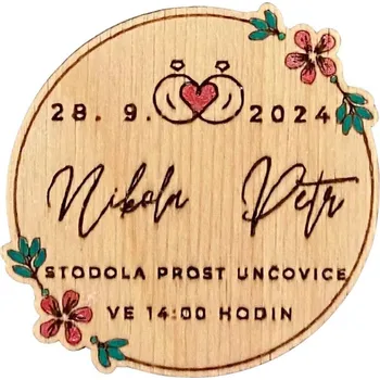 Svatební dekorace Svatební magnetky personalizované 1