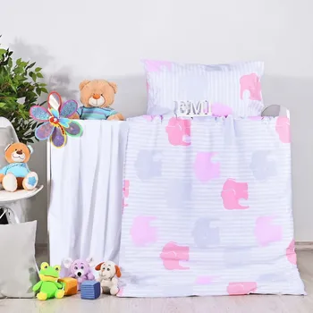 Povlečení Povlečení dětské sloníky růžové EMI: Povlak na polštář válec malý 13x44