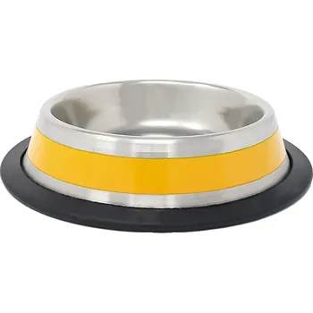 Miska pro psa PROFIZOO Miska nerezová protiskluzová 710 ml (žlutý proužek)