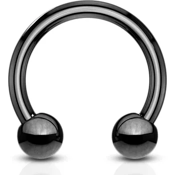 Šperk Šperky4U Piercing podkova, barva černá - PV1001K-121044