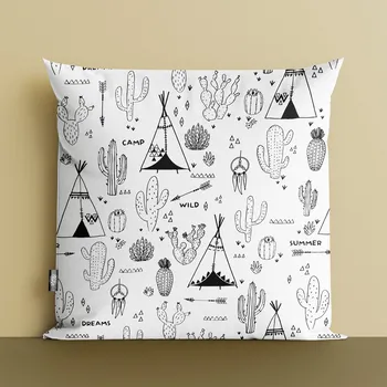 Dekorativní polštářek Teepee Polštářek omalovánky