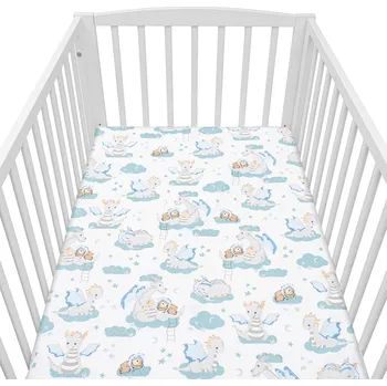 Prostěradlo Bavlněné prostěradlo do postýlky New Baby Dráček 120x60cm