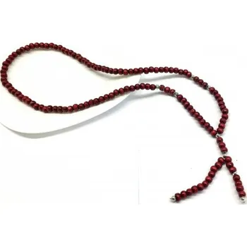 Náhrdelník Náhrdelník dlouhý Radana s dřevěnými korálky Nj109 Tmavě červená