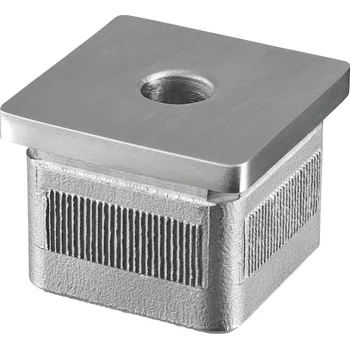 Koncové víčko, ploché, Square Line, Easy Hit, M10 závit, trubka 40x40x2 mm, nerez. ocel 304, kartáčovaná