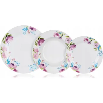 Talíř Jídelní souprava pro 6 osob s růžovými květy BANQUET talíře jídelna servis