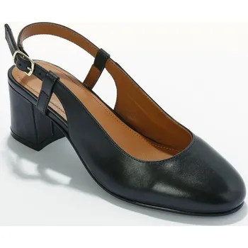 Dámské lodičky Kožené lodičky s otevřenou patou, na podpatku černá 38
