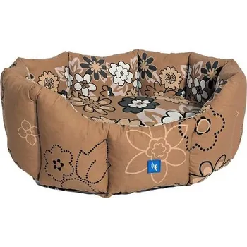 Pelíšek pro psa PROFIZOO Pelech Living 110 hnědá kytka (bav)