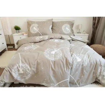 Povlečení PRODLOUŽENÉ BAVLNĚNÉ POVLEČENÍ 140 x 220 cm PAMPELIŠKY BÉŽOVÉ