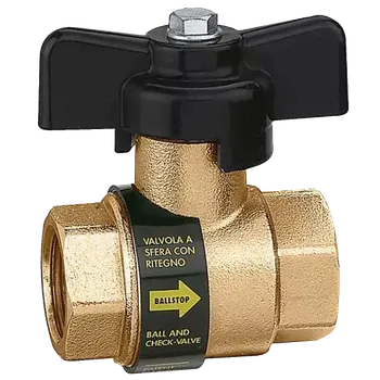 Filtrace vody KULOVÝ VENTIL CALEFFI BALLSTOP SE ZPĚTNOU KLAPKOU A MOTÝLEM 1/2'' (Caleffi 5632312)