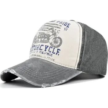 Kšiltovka Baseballová kšiltovka s motorkářským motivem | čepice s kšiltem - šedá